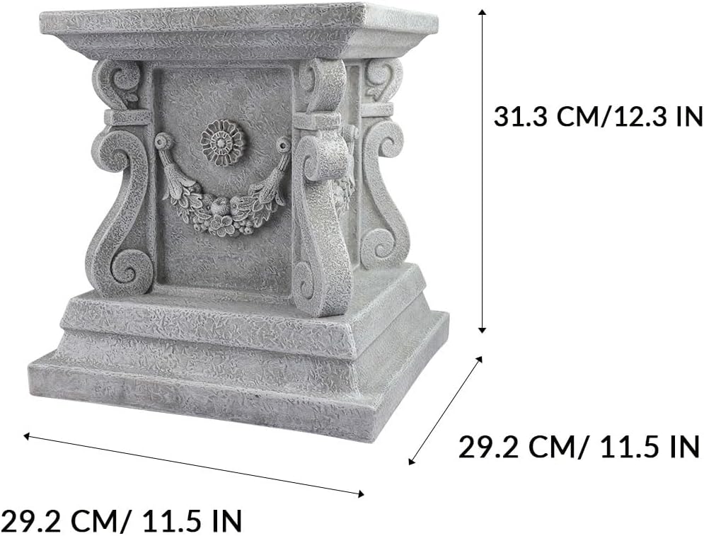 Outdoor Garden Classic Plinth Base Statue Riser，Garden Pedestal Stand For Sculptures, Plant，Flower Pots Decor， Large 12 Inch Tall.