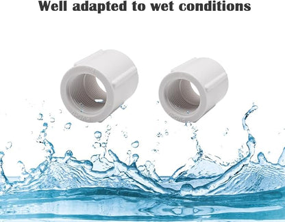 12PCS 1/2 Inch Female to Female Threaded PVC Pipe Fittings Double Female Thread Coupling Pipe Adapter Connectors for Sprinkler, Drip Irrigation System, Pipes Extension HE025-1/2