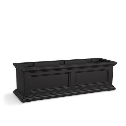 Mayne Fairview 36in Self-Watering Rectangular Window Box Planter, Black