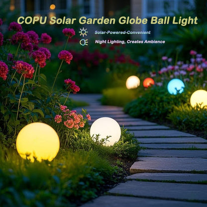8-in Solar Glowing Globe Light, 16 Colors Changing Solar Garden Ball Lamp, Auto-On/Off Glow Orb Light W/Remote, Waterproof Landscape Lighting Globe W/Ground Stake for Yard Patio Lawn Outside Decor