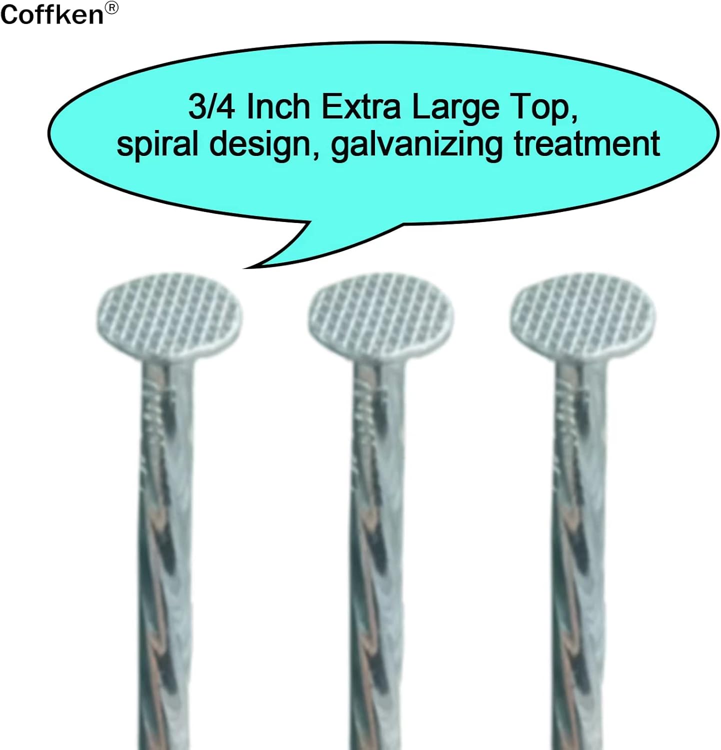 12 Inch Ground Stakes, Spiral Metal Landscapes Edging Spikes, 0.75 Inch Extra Large Top, for Paver Edging, Weed Barriers,Anchoring, Anchoring Spikes, Bright Spike Timber Nail, Etc (25)