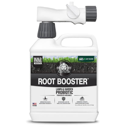 Turf Titan Root Booster Hose End (32 oz) – Natural Liquid Probiotic for Lawn Care – Green Booster for Lawn Maintenance – Supports Growth & Resilience – Covers up to 8,000 Sq Ft