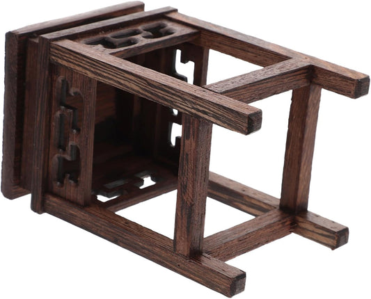 HOMSFOU Antique Chinese Decor Wood Flower Display Stand Vase Holder Decor Plant Pot Stand