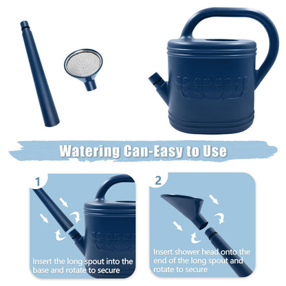 2 Gallon Garden Watering Can, Plastic Outdoor Watering Can for Plants