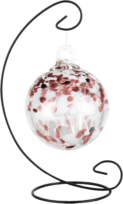 Dale Tiffany AC24027-D4 Rainbow Tree of Life Hand Blown Art Glass Ornament Witch Globe Gazing Ball, 4" Diameter with Hanging Stand, Enchanted