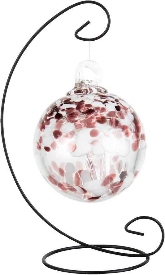 Dale Tiffany AC24027-D4 Rainbow Tree of Life Hand Blown Art Glass Ornament Witch Globe Gazing Ball, 4" Diameter with Hanging Stand, Enchanted