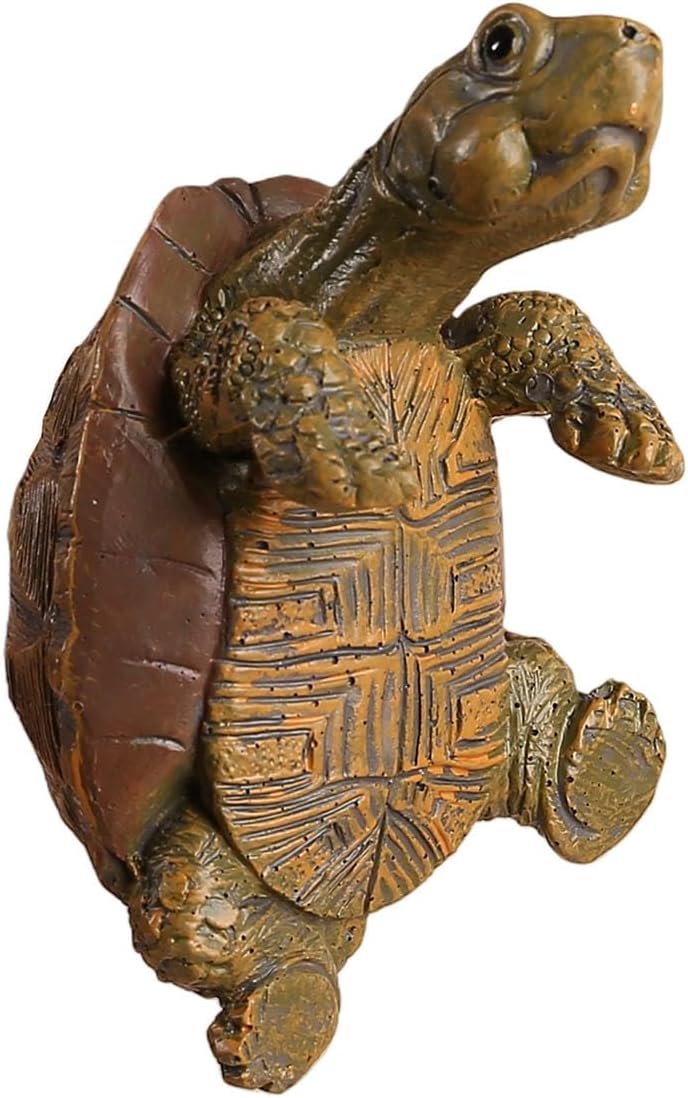 Banax Turtle Flower Pot Hanger, Resin Turtle Figurine, Cute Animal Hanging Resin Turtles Decor, Flower Pot Gift, Can Be Used As Garden Decoration Plant Decoration（Light Brown）