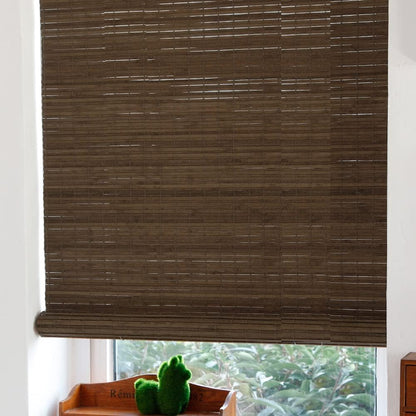 LETAU Cordless Wood Window Roller Shades, Bamboo Light Filtering Window Blinds for Indoor Home, Office, Kitchen, Pattern 4