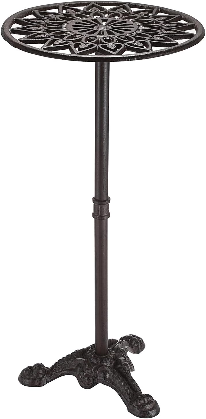 OwnMy Cast Iron Tall Plant Stand Heavy Duty Vintage Flower Pot Holder Stand, Decorative Round Potted Plant Holder Rack, Indoor Outdoor Metal Plant Holder Wrought Iron Large Plant Stand for Home Garden
