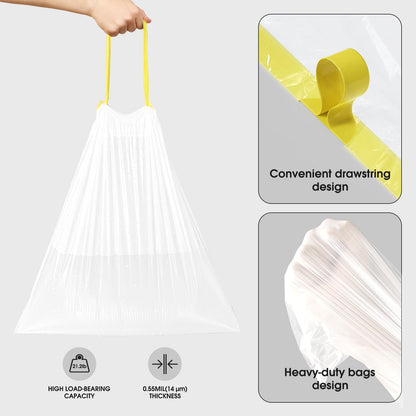 CEROELDA 1.6 Gallon Small Trash Bags, 120 Count Mini Drawstring Garbage Bags Unscented fit 4.5-8 Liter, 1.2-2 Gallon Thick Plastic Wastebasket Liners for Bathroom Bedroom Office Toilet