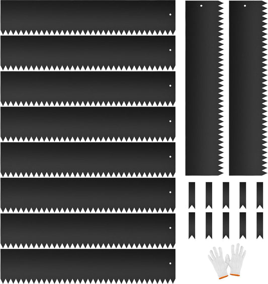33FT Galvanized Steel Landscape Edging 10 Pack, 40" x 6" Metal Edging for Landscaping with 10Pcs Stakes & Gloves, Metal Garden Border for Garden Design, Yard, Tree Rings, Pathway, Divider