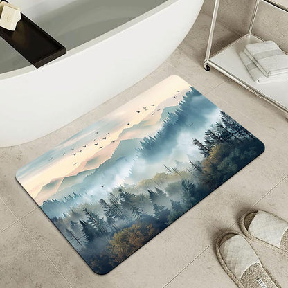Bath Matcccccccc，Beautiful Misty Forest-16×24Inch (40 * 60cm)