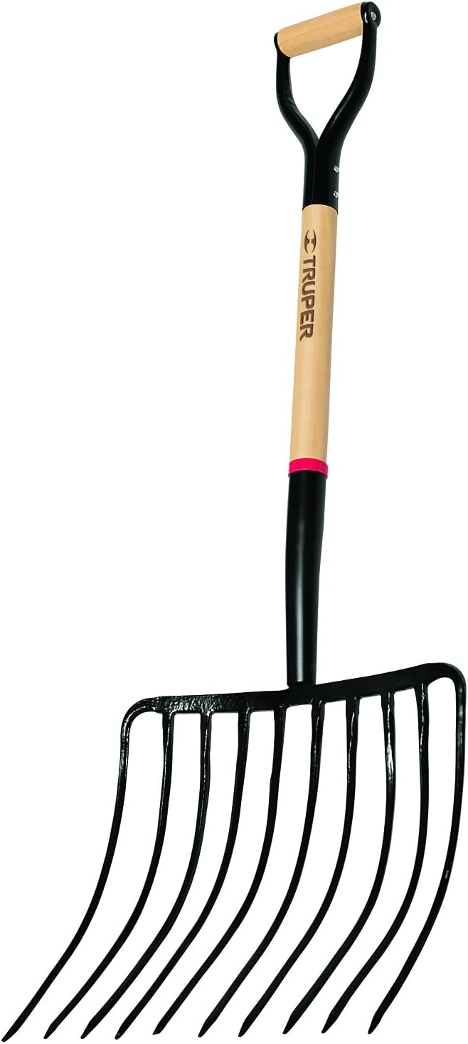 Truper 33570 Tru Pro Ensilage Fork, 10-Tine Forged, Steel D-Handle, 30-Inch,Brown/A