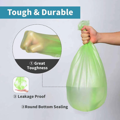 Biodegradable Trash Bags 8 Gallon, 100 Count Small Compost Bags, Compostable Strong Bathroom Garbage Bags with Tear & Leak Resistant, Recycling Eco-Friendly Trash Can Plastic Liner