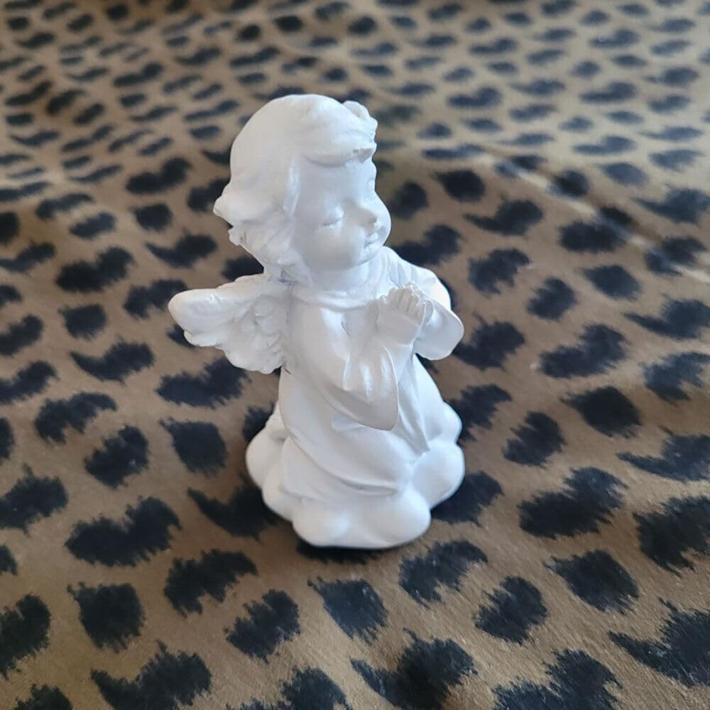 Praying Cherub Angel, Resin Garden Memorial Statue Figurine, 3.54" H x 1.97" W