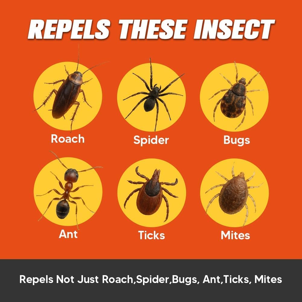 Pest Repellent, Indoor Spider Repellent, Natural Mosquito Repellent Outdoor, Bug Repellent Indoor Pet Safe, 3 Months Protection, Keep Pest Out of Home, Garden, Garage, RV, 8 Packs