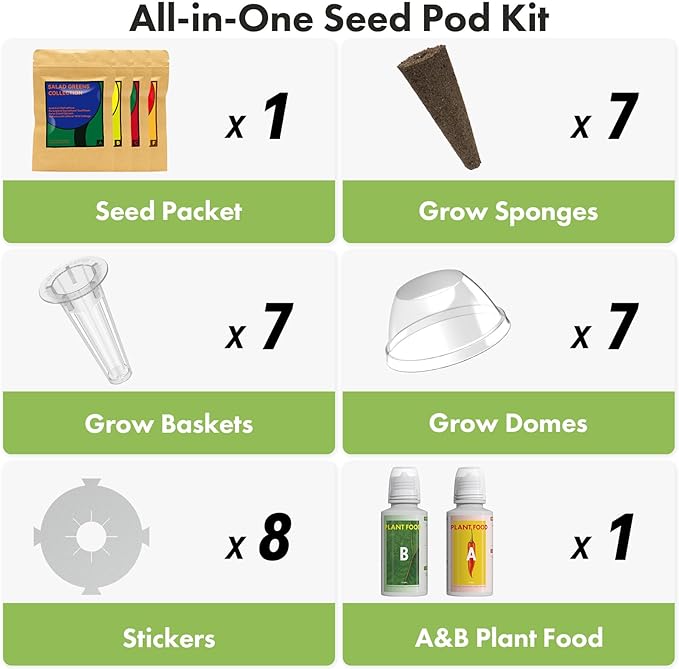 LYKOCLEAN Red Strawberry Seeds for AeroGarden, iDOO Hydroponics Growing System, 7-pods, 350+ Fruit Seeds(Include Red Strawberry, Golden Cherry Tomato, Green Pepper, Cucumber)