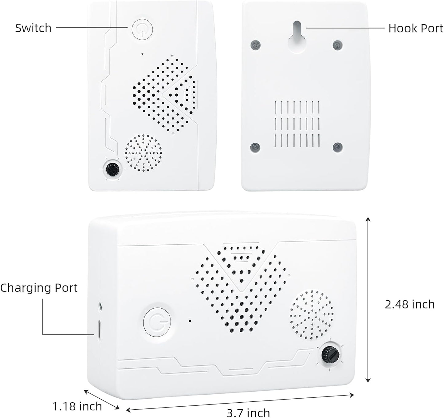 Ultrasonic Bat Devices for Attic: 4PCS Bat Removal Device for Garage, Indoor Outdoor Use - Humane and Effective Rechargeable Bat Deterrent Devices, White