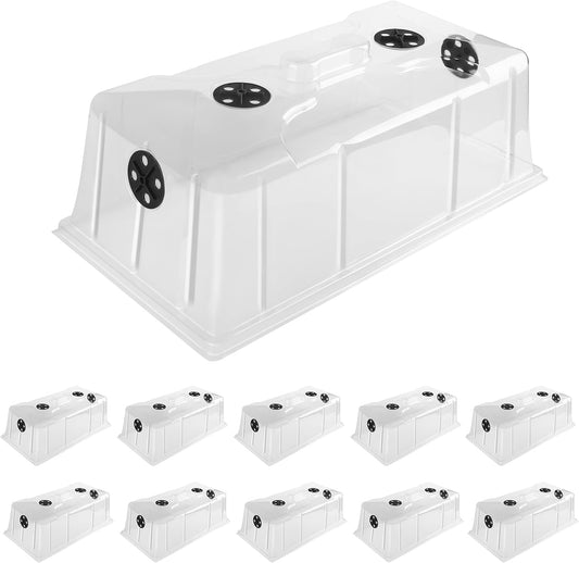 MIXC 10 Pack Humidity Dome 7" Tall Extra Strength, 1020 Growing Trays Cover, Propagation Seed