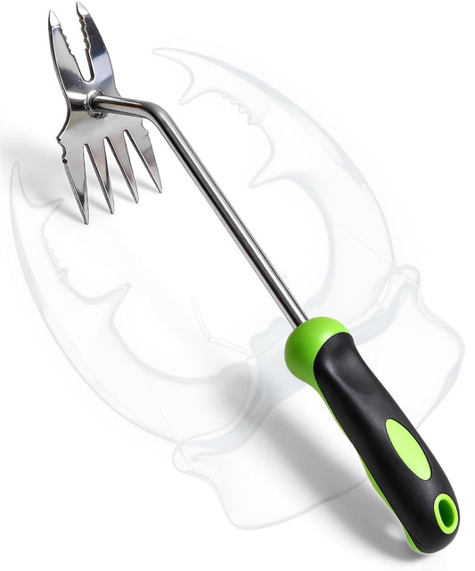 Garden Tools, 2-in-1 Hand Weeder Puller, Heavy Duty Stainless Steel Gardening Hand Tool for Deep