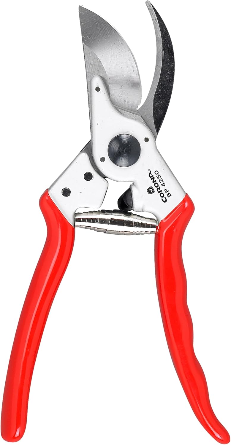 Corona BP 4250 Forged Steel Aluminum Handles Bypass Hand Pruner - 1 inch Cut Capacity Stem and Branch Garden Shears, Red