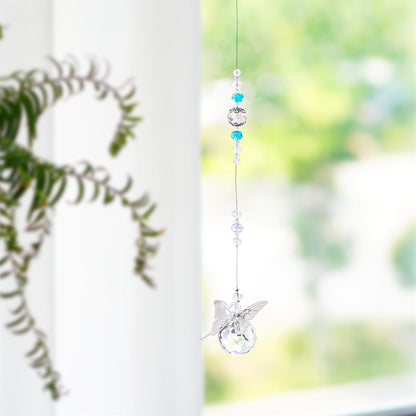 H&D HYALINE & DORA 30mm Handmade Butterfly Crystal Ball Prism Rainbow Maker Hanging Suncatcher Home Decoration