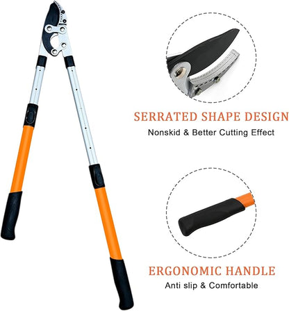 27-41'' Extendable Hand Loppers for Pruning, Tree Trimmer with 1.5" Cutting Capacity, Chops Thick Branches Ease, Heavy Duty Tree Pruner with SK5 Spare Blade