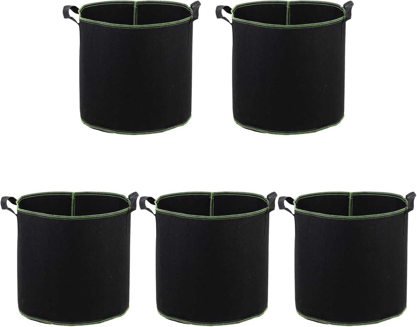 DOITOOL 5 Pack 5 Gallon Plant Grow Bags, Nonwoven Plant Fabric Pots with Handles, Vegetable/Flower/Plant Grow Bags for Nursery Garden Planting