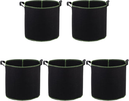 DOITOOL 5 Pack 5 Gallon Plant Grow Bags, Nonwoven Plant Fabric Pots with Handles, Vegetable/Flower/Plant Grow Bags for Nursery Garden Planting