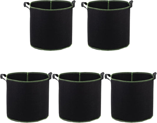 DOITOOL 5 Pack 5 Gallon Plant Grow Bags, Nonwoven Plant Fabric Pots with Handles, Vegetable/Flower/Plant Grow Bags for Nursery Garden Planting