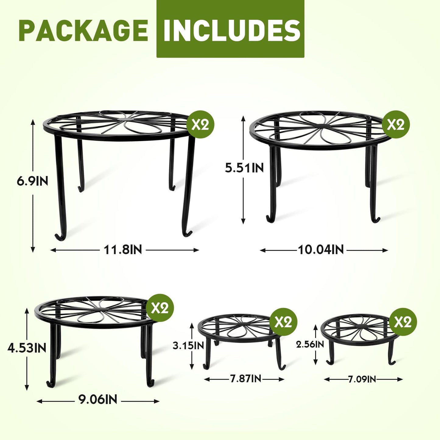 ESRICH 10 Pack Plant Stand, Metal Plant Stands for Outdoor Indoor Plants, Heavy Duty Plant Stands