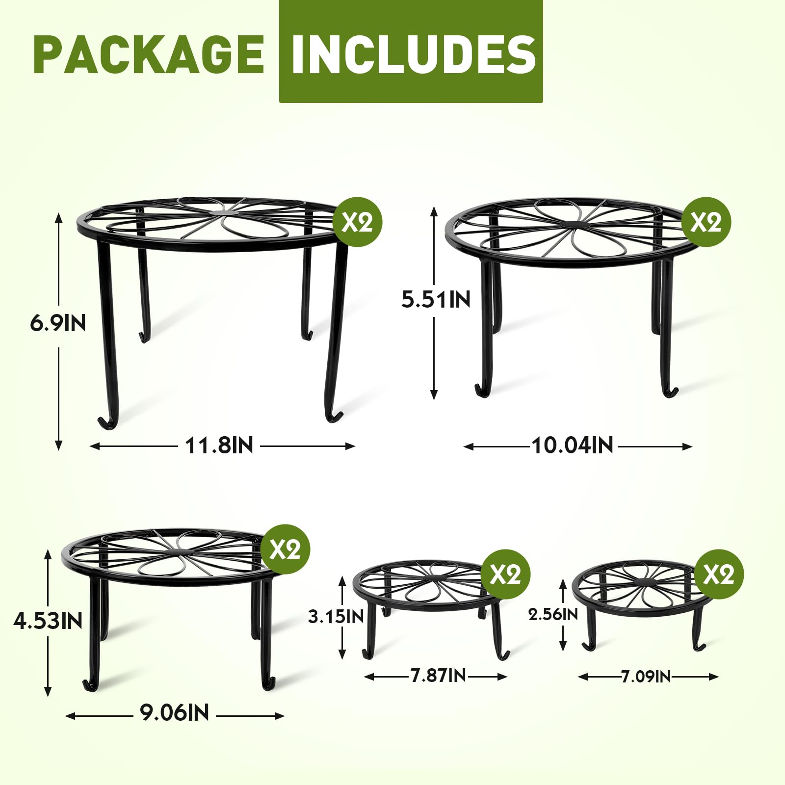 ESRICH 10 Pack Plant Stand, Metal Plant Stands for Outdoor Indoor Plants, Heavy Duty Plant Stands