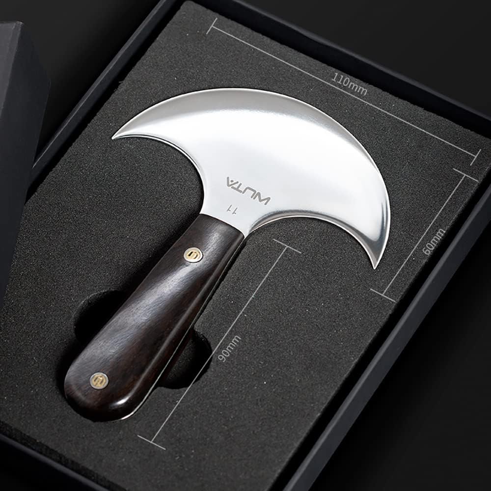 WUTA Leather Cutting Knife Ultra Sharp Round Head Craft Skiving Cutting Tools Round Leathercraft Knife DIY Handmade Senior Leather Tools (11# 4 inches)