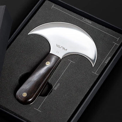 WUTA Leather Cutting Knife Ultra Sharp Round Head Craft Skiving Cutting Tools Round Leathercraft Knife DIY Handmade Senior Leather Tools (11# 4 inches)