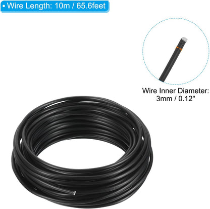 PATIKIL 3.0mm Bonsai Training Wire, Floral Wire Stems Anodized Aluminum Tree Wire 32.8 Feet Total for Gardening Branch Fixing, Black