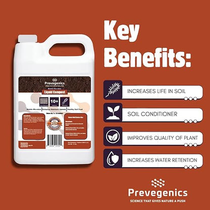 Liquid Compost | (1 Gallon) | Worm Tea with Trace Minerals, Vitamins, and Aerobic Microbes | Improves Soil Health, Mobile Microbes, and Enhance Nutrient Uptake