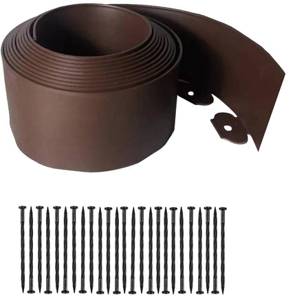 Landscape Edging Kit,20FT Plastic Garden Edging with 25 Stakes,4.5 Inch Tall Lawn Edging for Yard,Lawn,Flower Gardens Border