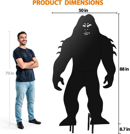 7.4Ft Tall Bigfoot Metal Outdoor Decor Big Foot Sasquatch Gifts for Men/Women/Dad Unique Bigfoot Silhouette Statues Perfect for Patio and Lawn Decor, Garden Decor, Yard Art, Yard Display