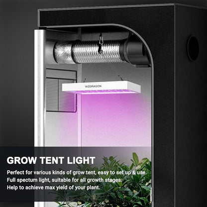 2024 Upgraded BW1000 LED Grow Lights Double Chips Full Spectrum for Greenhouse and Indoor Plant Veg and Flower Growing [White]