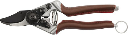FELCO 6 ELITE Pruning Shears – 7.7" Swiss-Made Garden Clippers with Leather-Wrapped Handle for Medium Right Hands | Hand Pruners for Gardening | Garden Tool Cutter with Bypass Blade, Aluminum Body