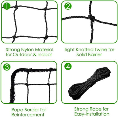 Baseball Softball Backstop Nets, Heavy Duty Sports Netting Barrier #18 Baseball Netting 10'x10'/10'x20'/15'x15'…