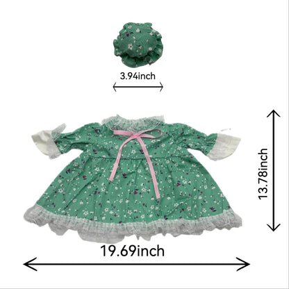 2-Pack Porch Goose Outfits for 23" Porch Goose- Lace Design Dress & Hat Set, Garden & Lawn Porch Goose Clothing for Patio Yard Lawn Decor (Green + Pink)