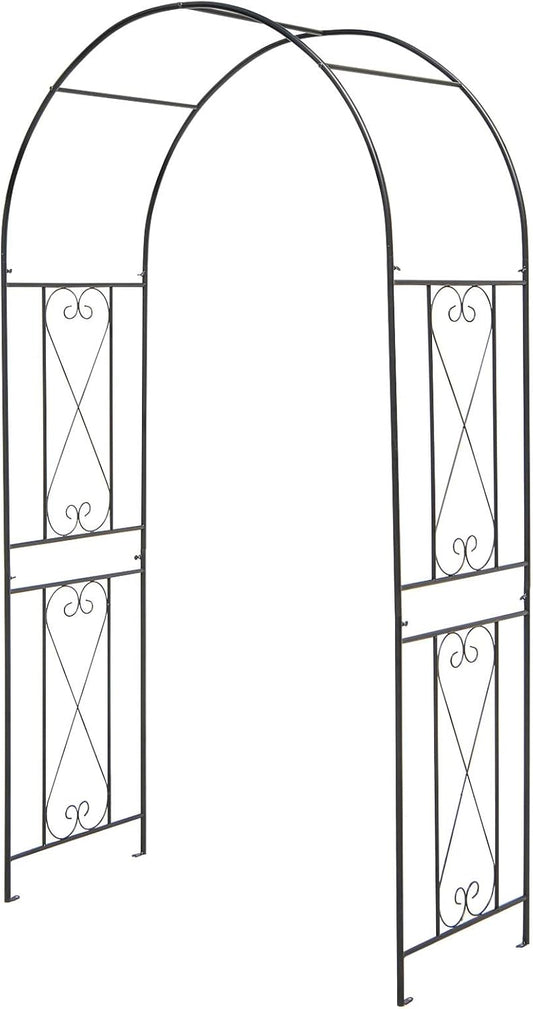 Giantex Garden Arch Trellis - 7.2FT Metal Arbor for Garden Entryway Climbing Plants Rose, 4 Stakes, Outdoor Wedding Archway Pergola for Ceremony Bridal Party Decoration (Arch)