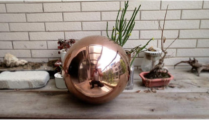 15 inch Diameter Rose Gold Gazing Ball,Rose Gold Stainless Steel Polished Reflective Smooth Garden Sphere Globe Mirror,Colorful and Shiny Addition to Any Garden or Home