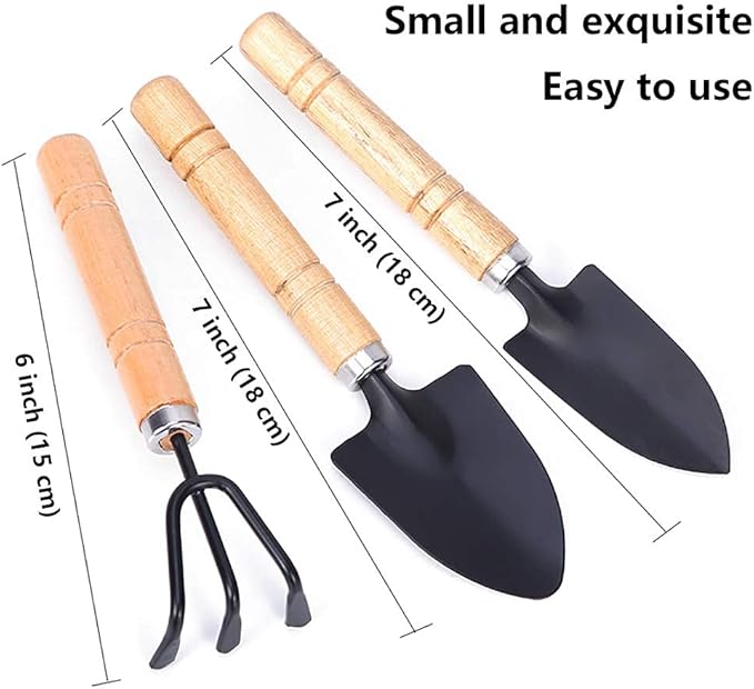 Gardening Tool Set (6 Pcs) Spade Shovel Rake for Garden Plants Care House Plants Flower Pot Cactus Vegetables Kids Indoor Small Plants Mini Medium Plant Tool Succulent Kit