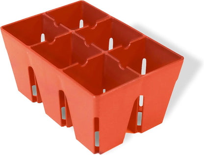 Epic Gardening Reusable Seed Starter Tray - 6 Cell/120 Seedling Starter Trays - Easy Watering, Indoor Greenhouse, Plant Starter, Gardener-Friendly for Seedlings | UV-Treated & BPA-Free - Terracotta