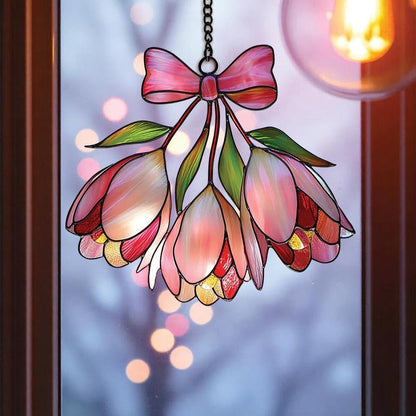 Tulip Acrylic Suncatcher Birth Flower Faux Stained Window Hanging Perfect Birthday for Her Room Decor Sun Catchers Indoor Windown Suncatchers Windows Outdoor