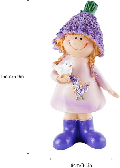 Lavender Outdoor Garden Resin Figurines, Couple Boy and Girl Statues, for Outdoor Patio Lawn Garden Decoration, Valentine's Day Home Decor, Ideal Gift for Mom, Dad and Friends