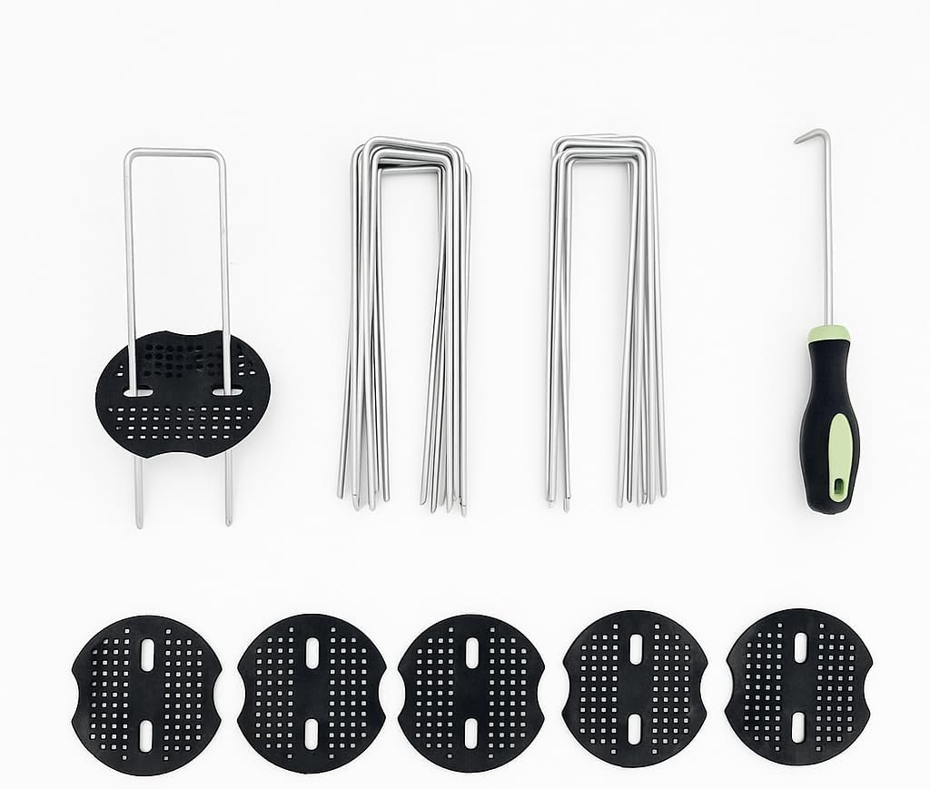 6-Inch Landscape Staples, 50-Pack, Hot-Dip Galvanized Heavy-Duty Steel, U-Shaped Garden, Yard, Tent Stakes for Landscape Fabric, Weed Barrier, Plant Covers, Lawn, Turf Grass, Christmas