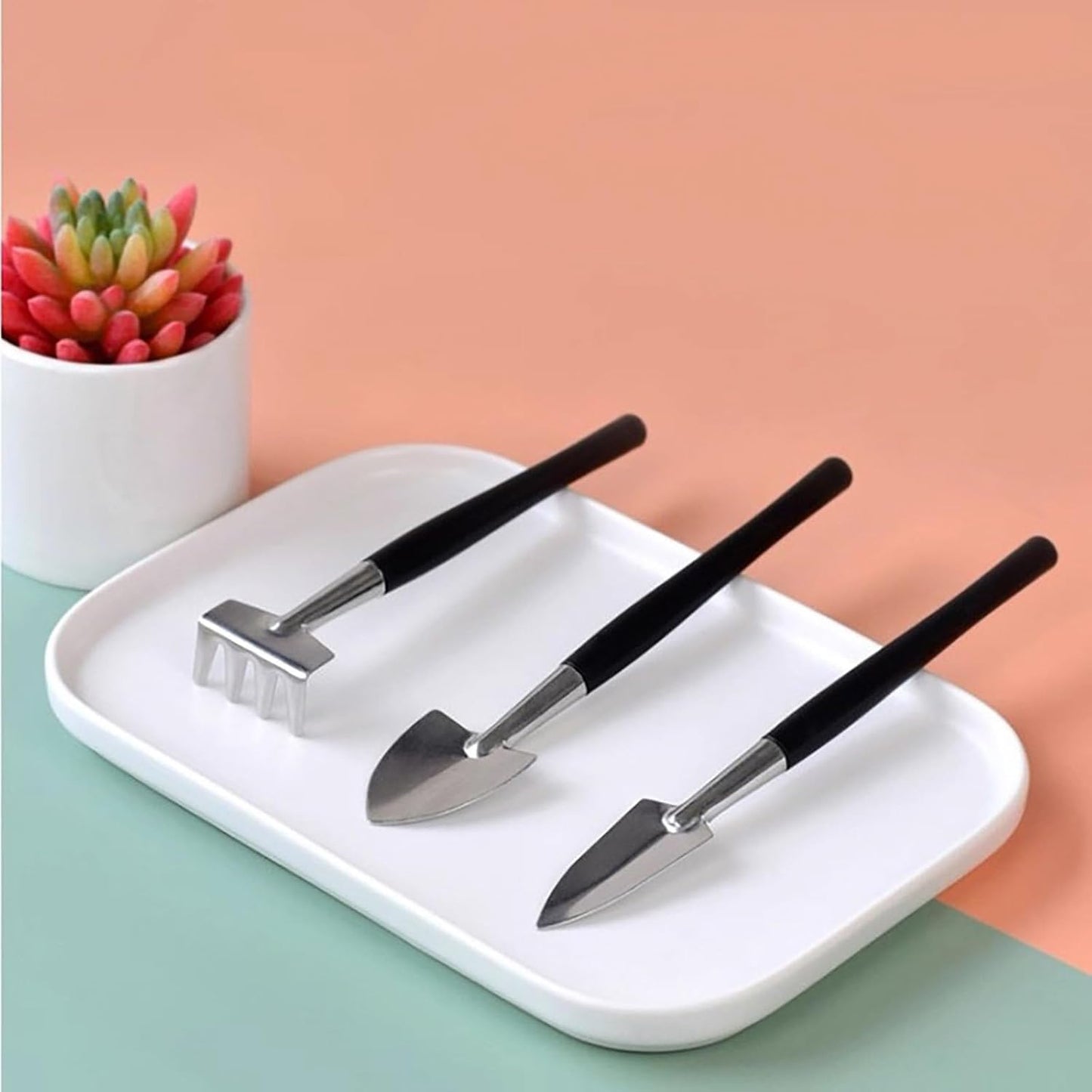 35PCS Mini Succulent Tools Set, 19.7" Thickened Repotting Mat & Plant Tag, Garden Hand Transplanting Miniature Planting Indoor Fairy Care, Potting, Cactus, Houseplant Bonsai Tool Kit